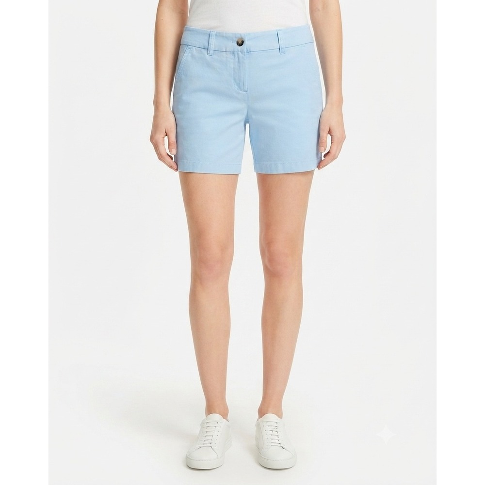 J. Crew 7" Classic Chino Short Pale Chambray Blue Cotton Twill Casual Size 8
